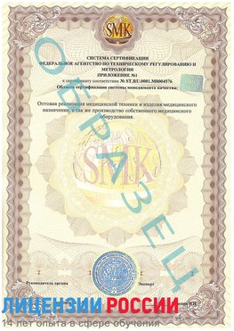 Образец сертификата соответствия (приложение) Анапа Сертификат ISO 13485