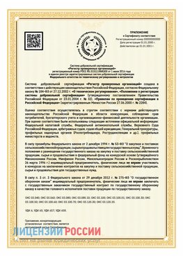 Приложение к сертификату для ИП Анапа Сертификат СТО 03.080.02033720.1-2020
